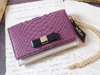 パープルヘビ革名刺入れ