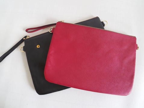 レザー、チェーン、ナイロンショルダーバッグ