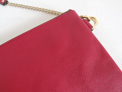 レザー、チェーン、ナイロンショルダーバッグ