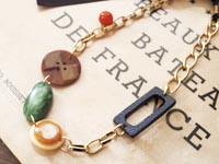 ヴィンテージボタンネックレス