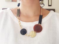 ヴィンテージボタンネックレス