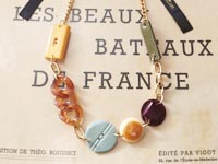 ヴィンテージボタンネックレス