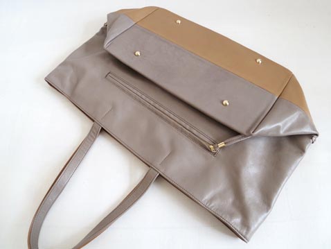 レザー、チェーン、ナイロンショルダーバッグ