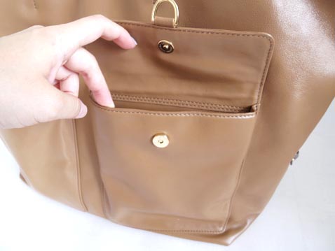 レザー、チェーン、ナイロンショルダーバッグ