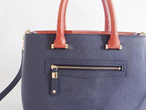 レザー、チェーン、ナイロンショルダーバッグ