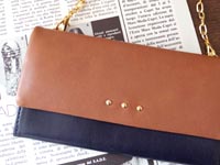 ブラウン革ミニ長財布